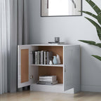 Armario de libros contrachapada blanco brillo 82,5x30,5x80 cm