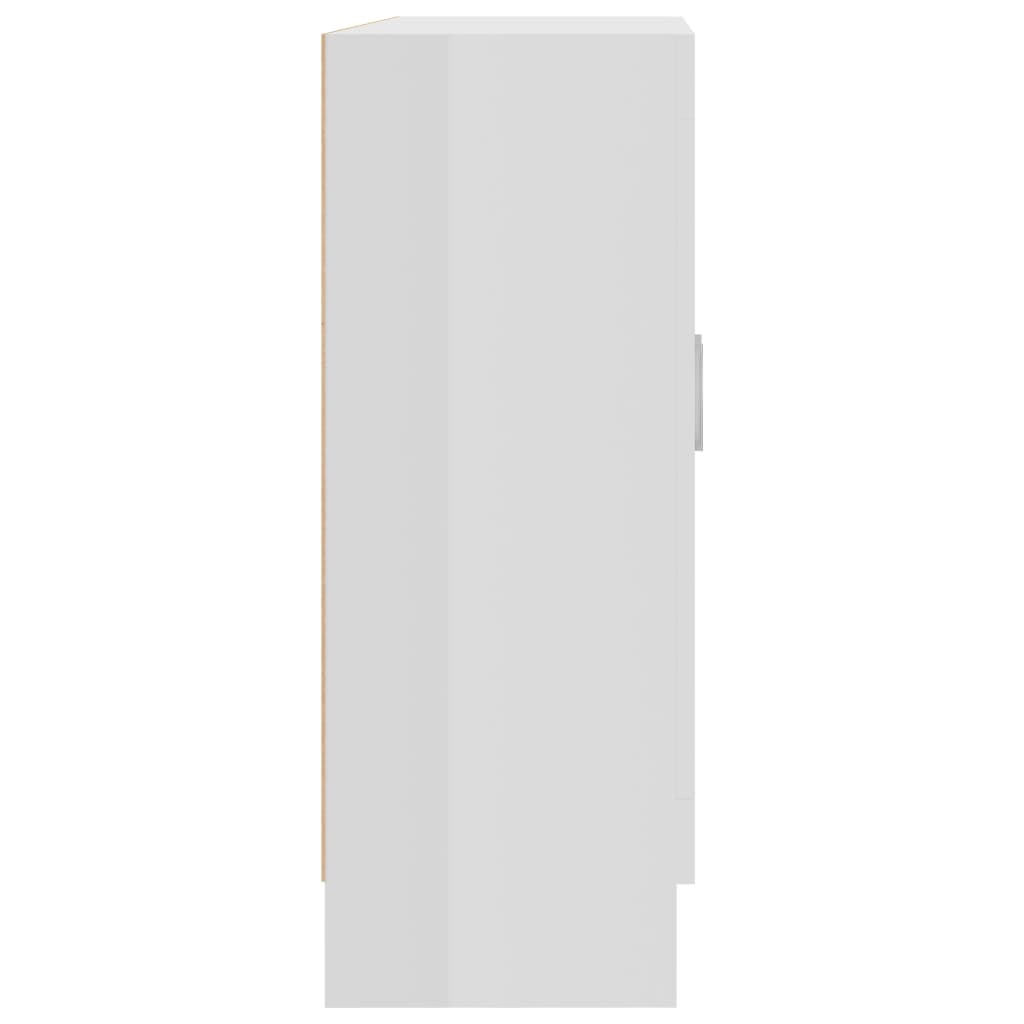 Armario de libros contrachapada blanco brillo 82,5x30,5x80 cm