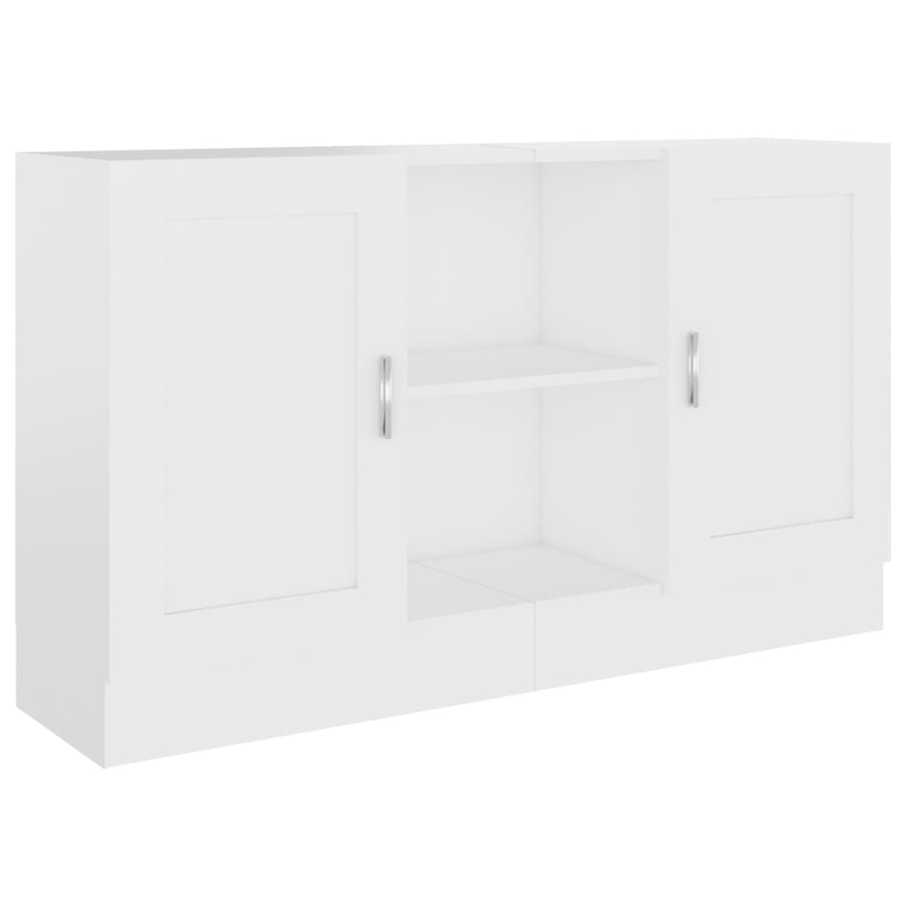 Aparador de madera contrachapada blanco 120x30,5x70 cm