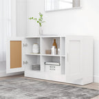 Aparador de madera contrachapada blanco 120x30,5x70 cm