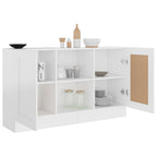 Aparador de madera contrachapada blanco 120x30,5x70 cm