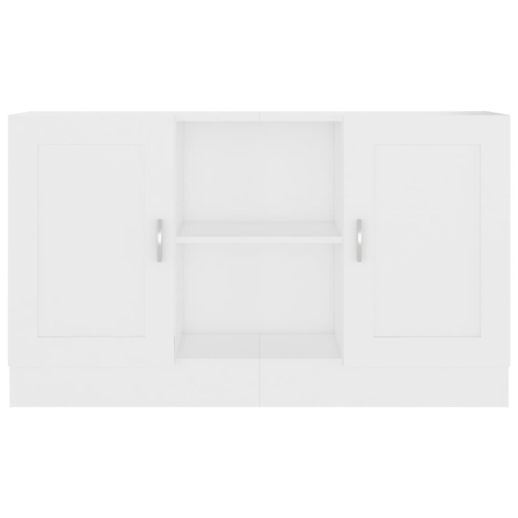 Aparador de madera contrachapada blanco 120x30,5x70 cm