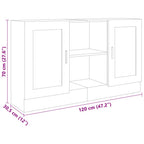 Aparador de madera contrachapada blanco 120x30,5x70 cm