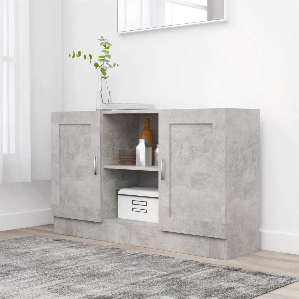 Aparador de madera contrachapada blanco 120x30,5x70 cm