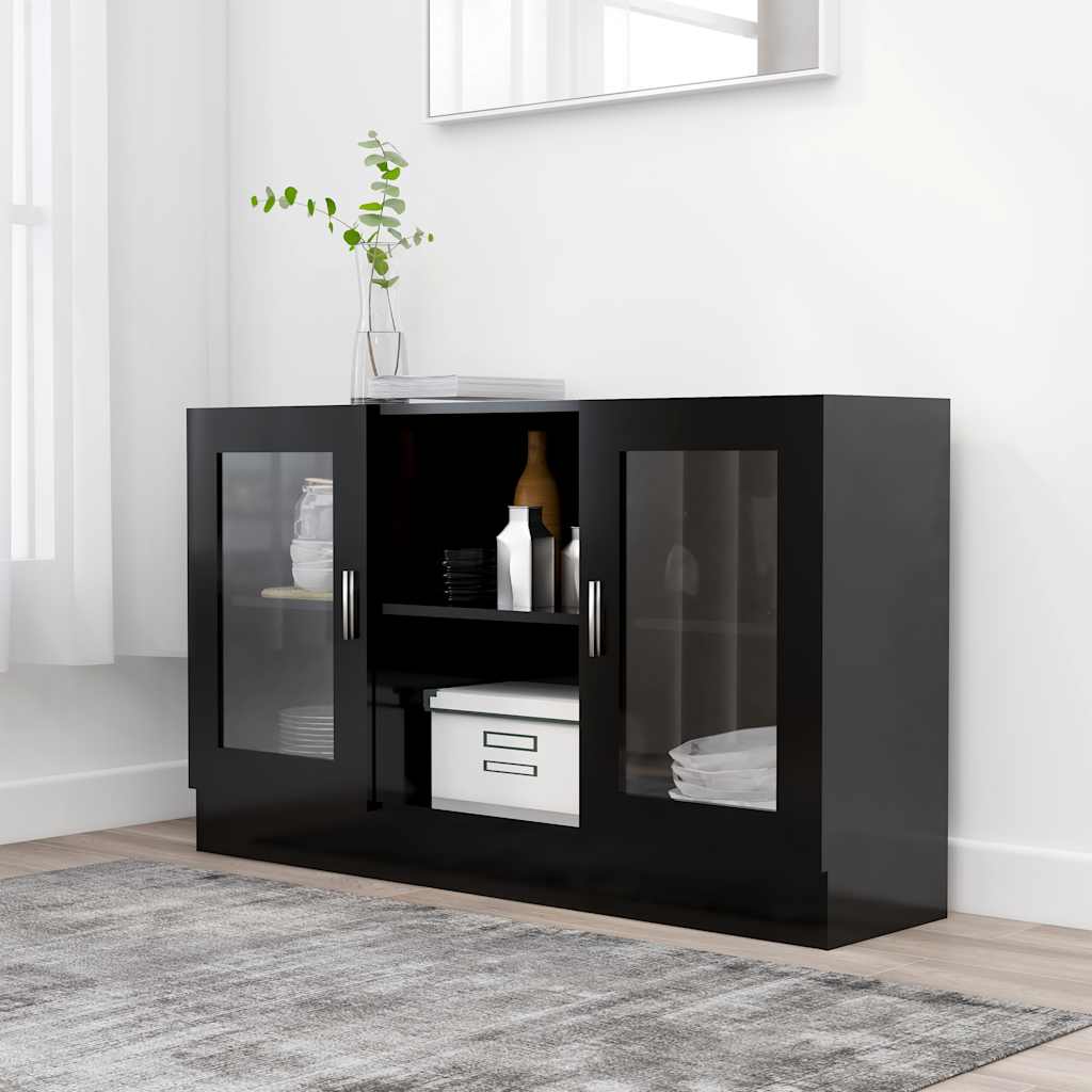 Vitrina de madera contrachapada color roble 120x30,5x70 cm