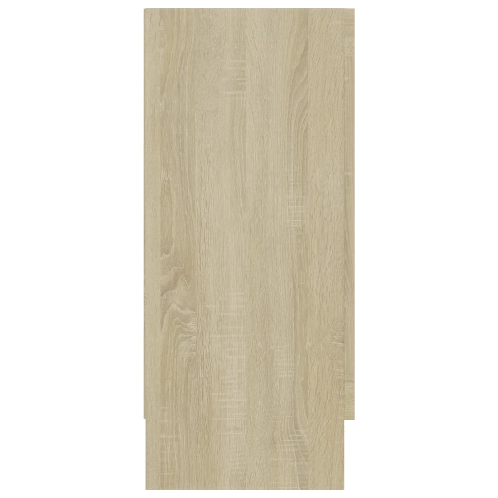 Vitrina de madera contrachapada color roble 120x30,5x70 cm