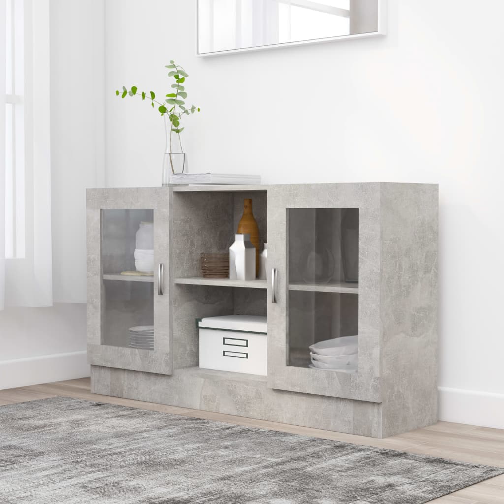 Vitrina de madera contrachapada color roble 120x30,5x70 cm
