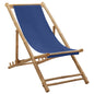 Bamboo and navy canvas beach chair