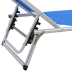 Tumbonas plegables con techo 2 uds aluminio y textilene azul