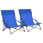 Sillas de playa plegables 2 uds tela madera maciza azul blanco