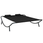 Blue fabric outdoor sun lounger