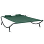 Blue fabric outdoor sun lounger