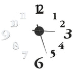 3D Wall Clock with Modern Black and White Design 100 cm XXL