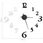 3D Wall Clock with Modern Black and White Design 100 cm XXL
