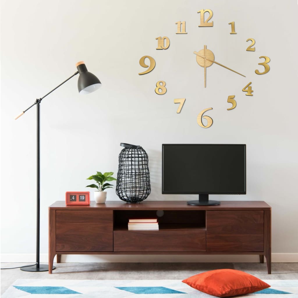 Relógio de parede 3D com design moderno, branco e preto, 100 cm XXL
