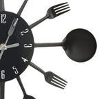 Reloj de pared diseño cuchara y tenedor negro 40 cm aluminio