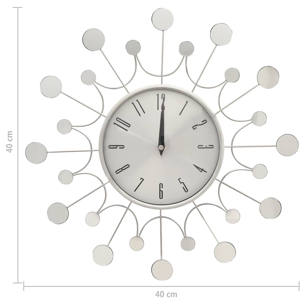 325165 Wall Clock Silver 40 cm Metal