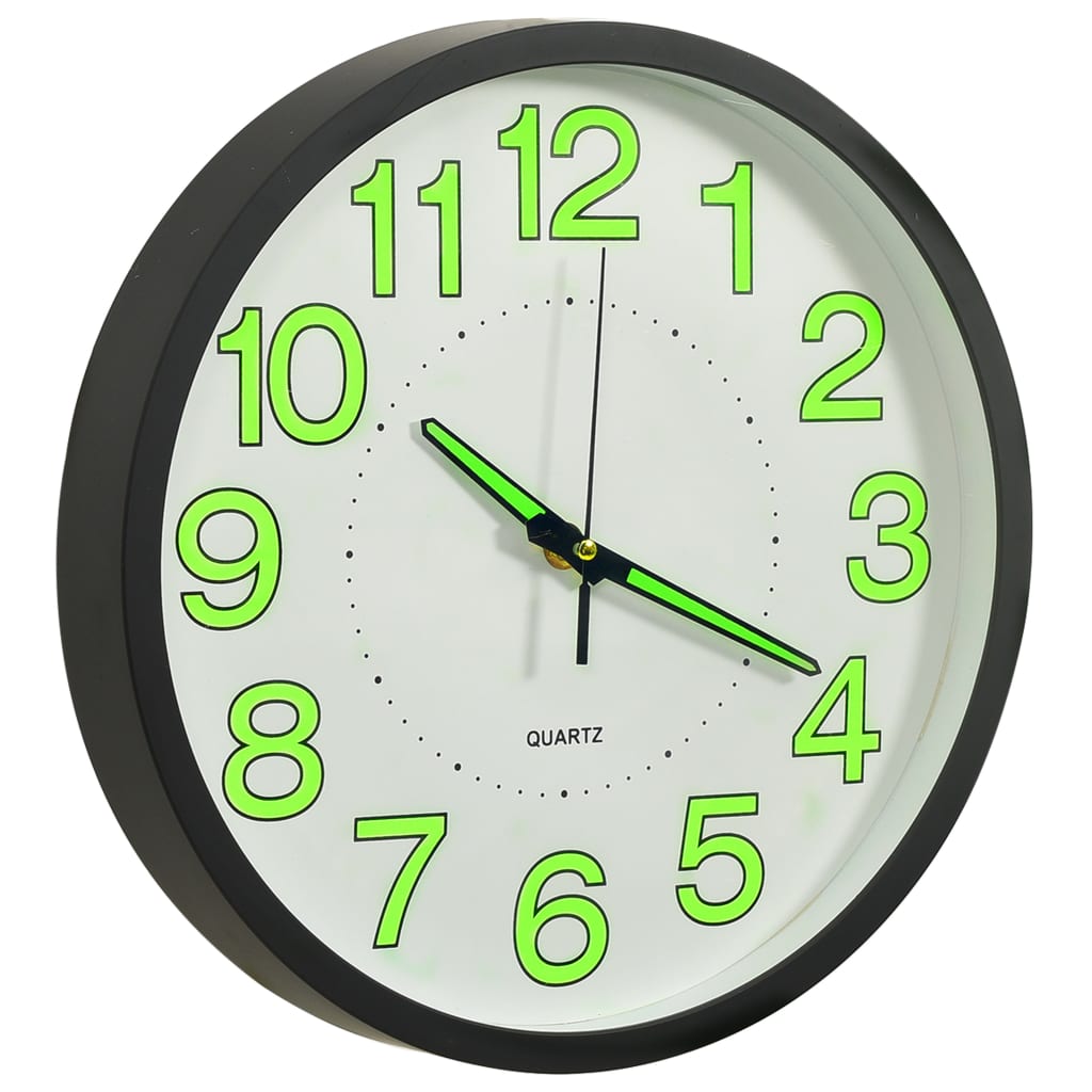 Reloj de pared luminoso negro 30 cm