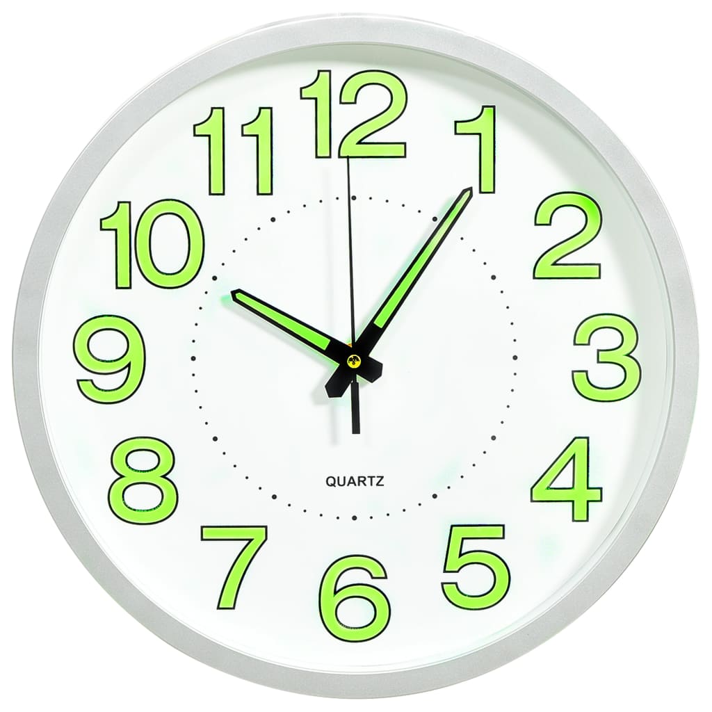 Luminous white wall clock 30 cm