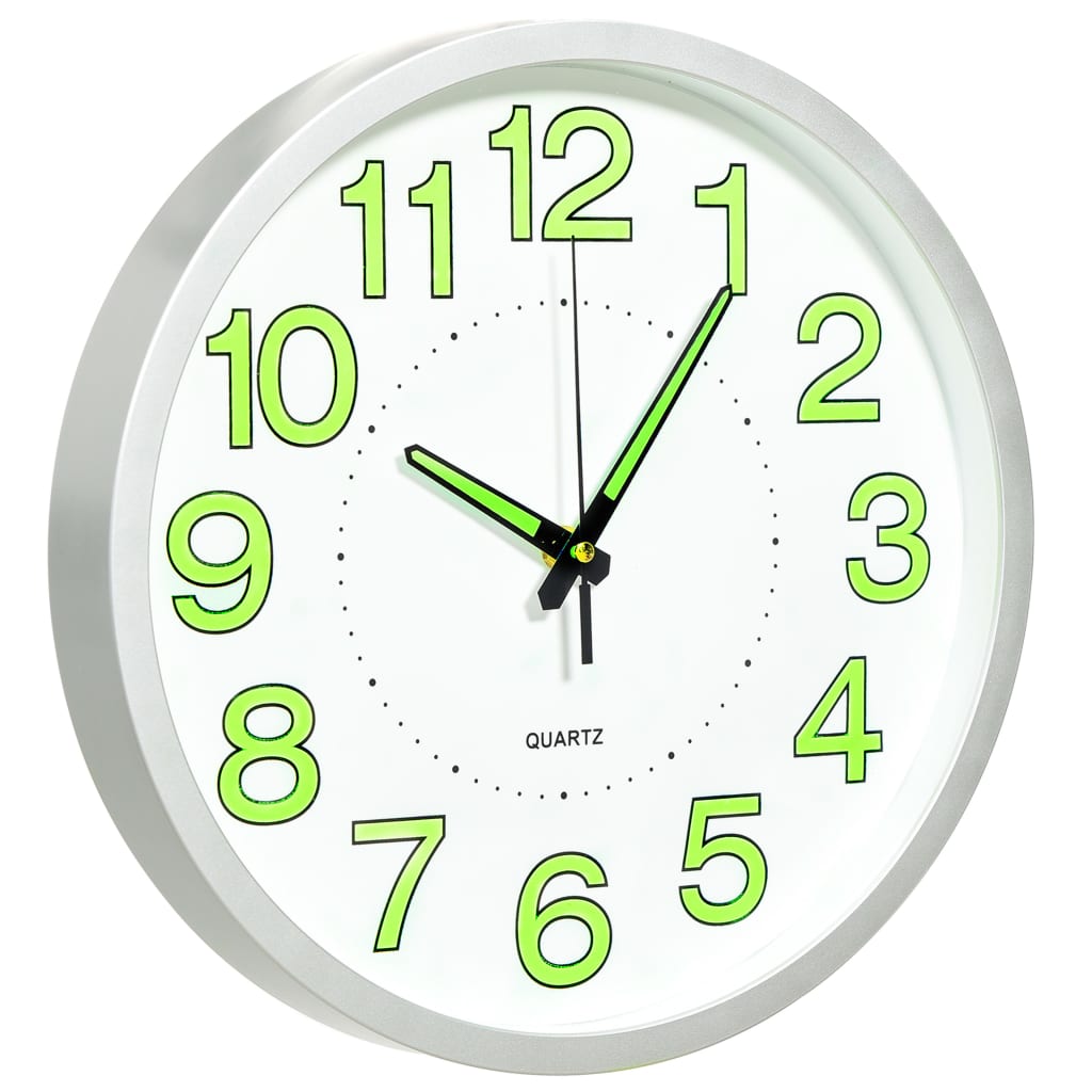 Luminous white wall clock 30 cm