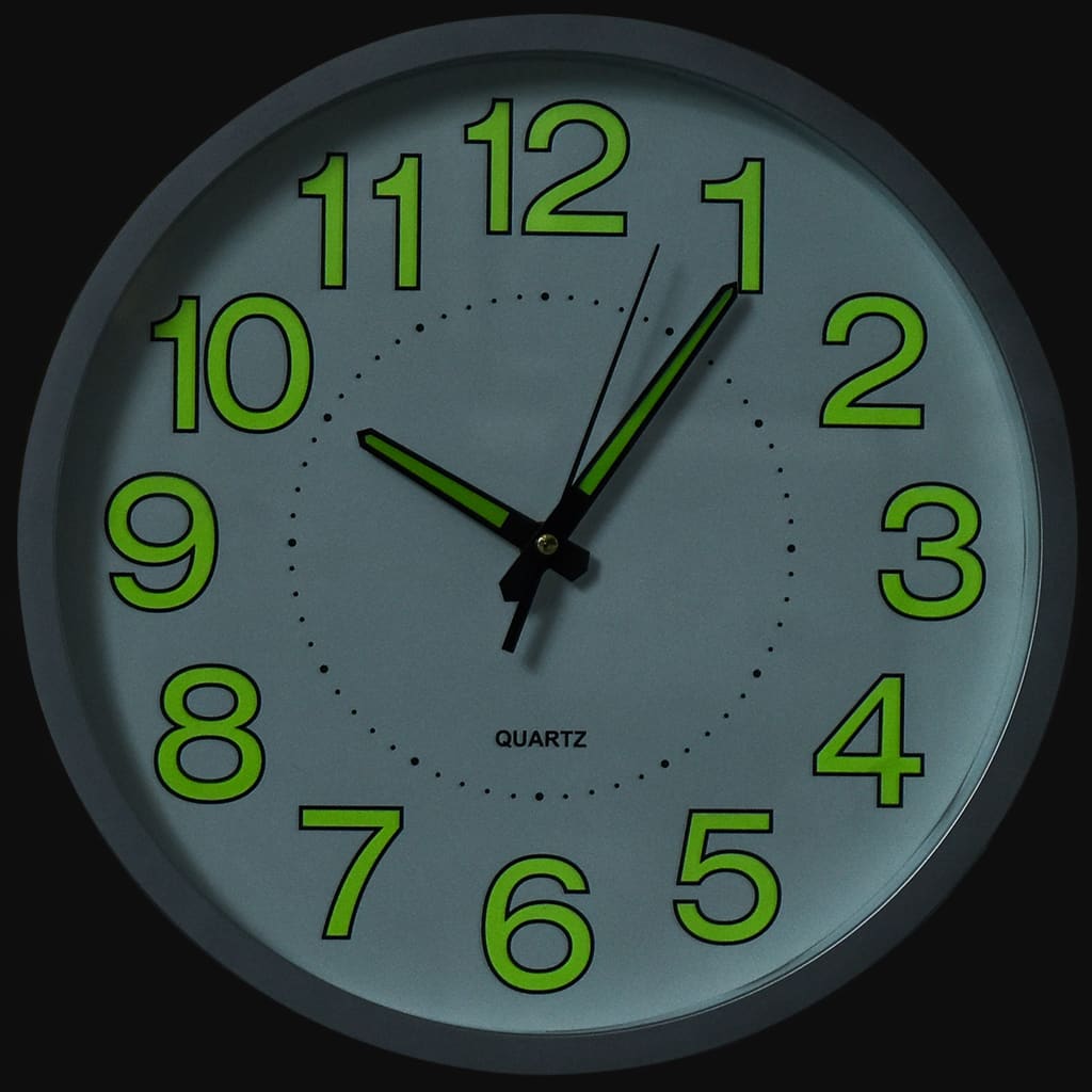 Luminous white wall clock 30 cm
