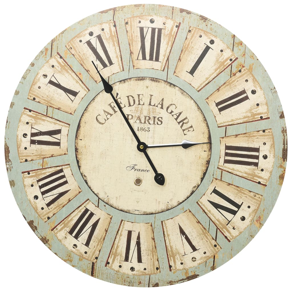 Reloj de pared de MDF multicolor 60 cm