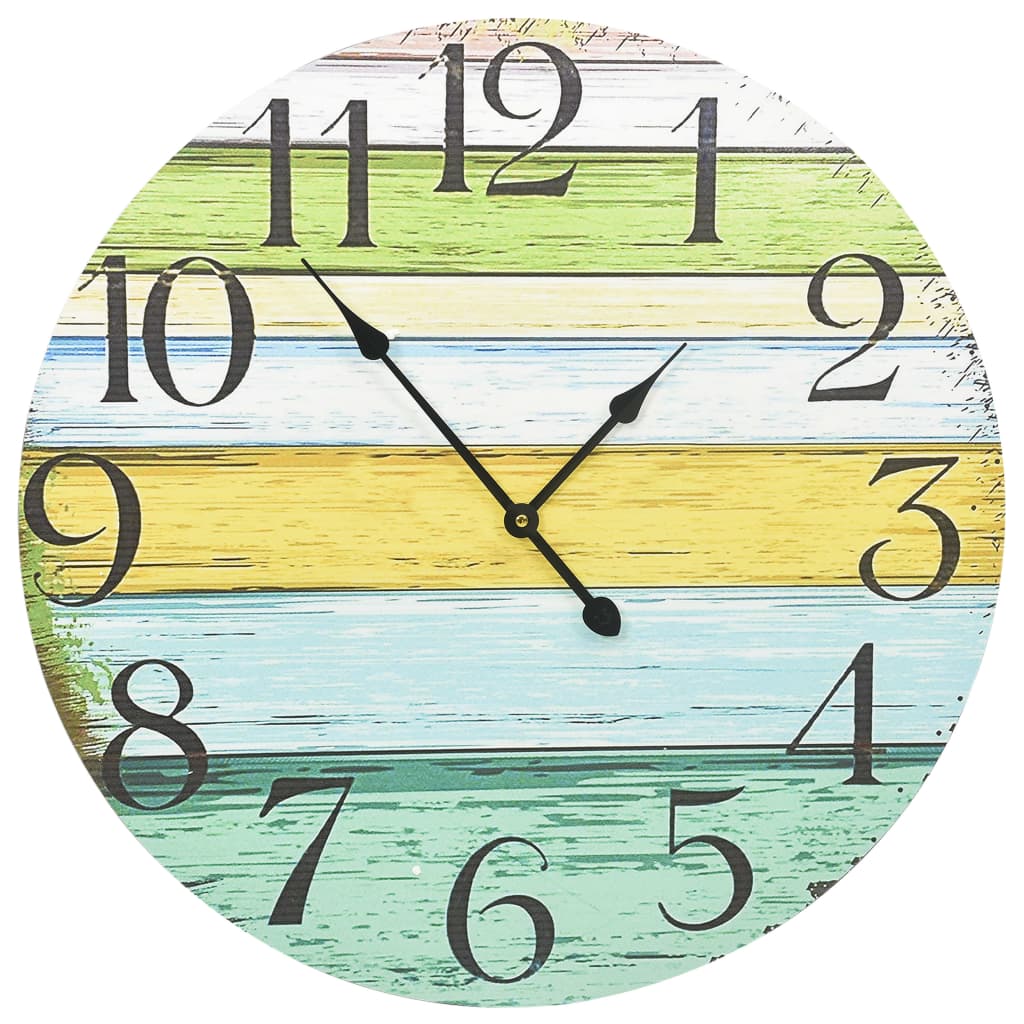 Multicolor MDF Wall Clock 60 cm