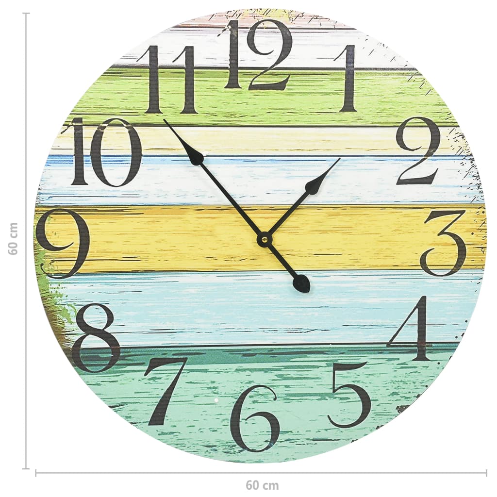 Relógio de Parede em MDF Multicolorido 60 cm