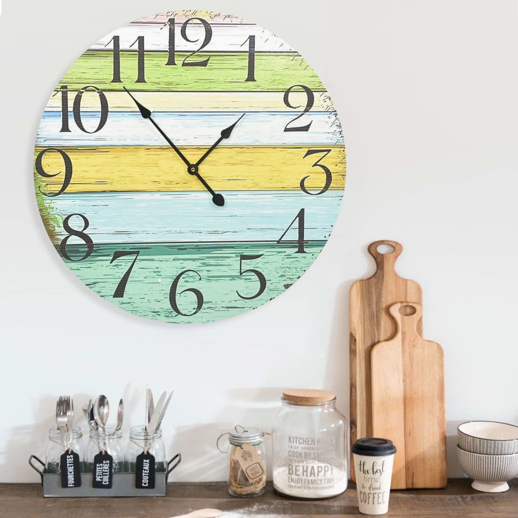 Relógio de Parede em MDF Multicolorido 60 cm