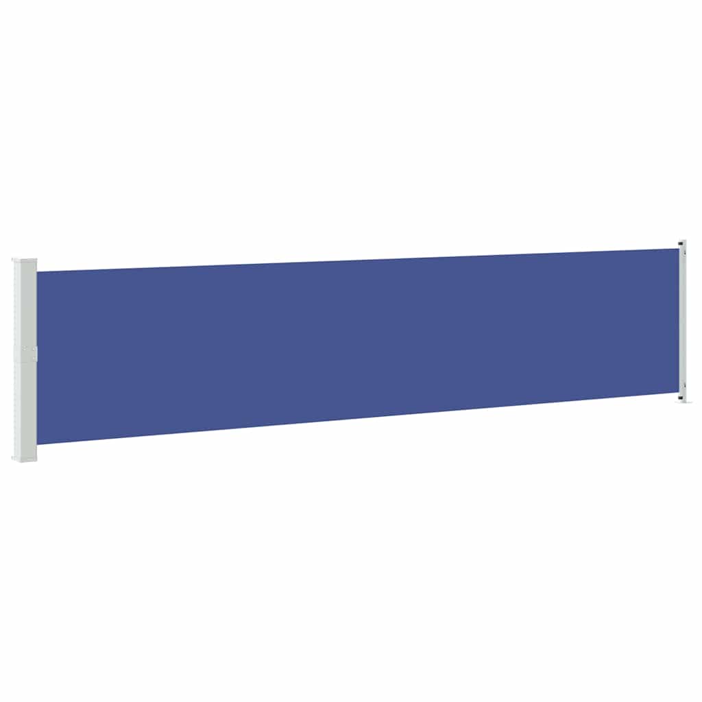 Toldo lateral retráctil para patio azul 140x600 cm
