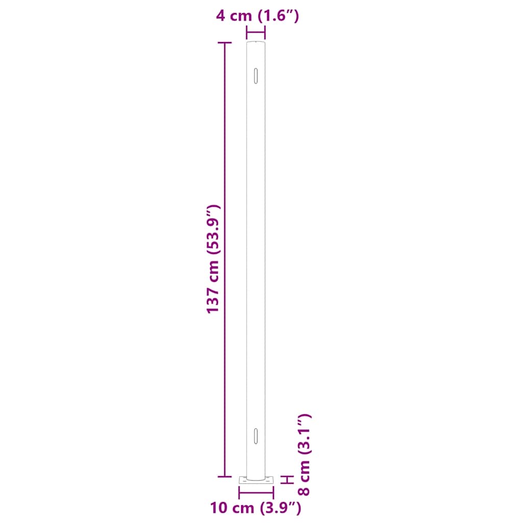Toldo lateral retráctil para patio azul 140x600 cm