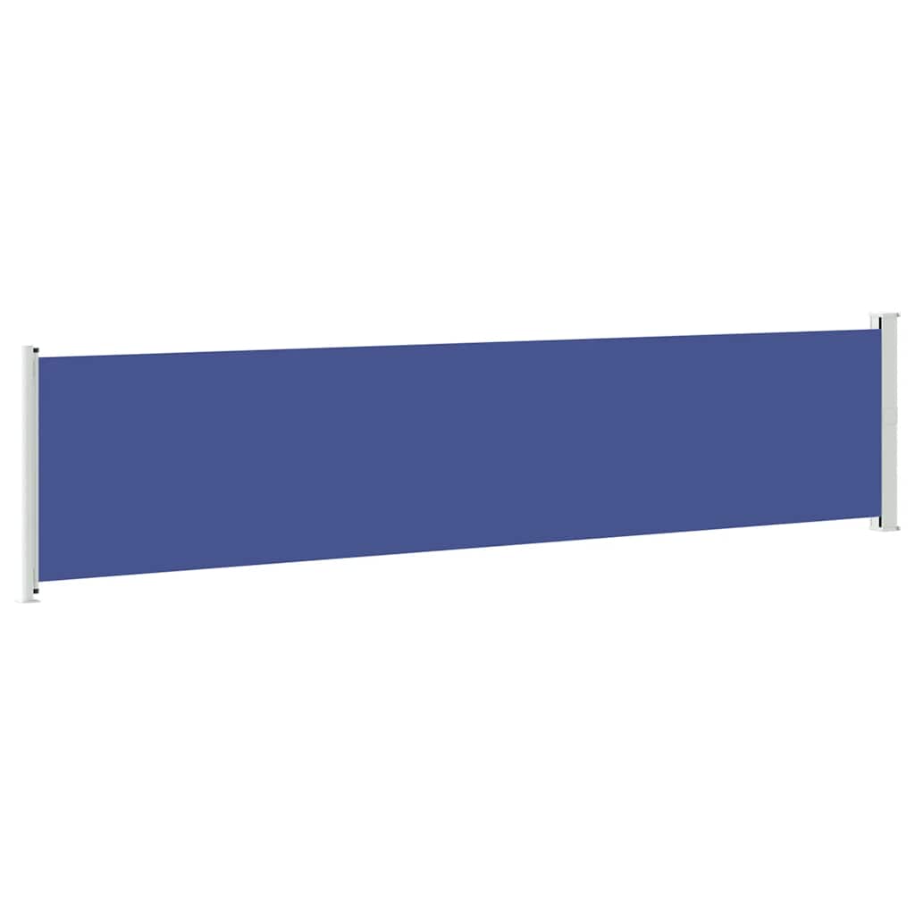 Toldo lateral retráctil para patio azul 140x600 cm