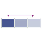 Toldo lateral retráctil para patio azul 140x600 cm