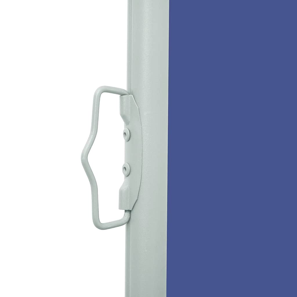 Toldo lateral retráctil para patio azul 140x600 cm