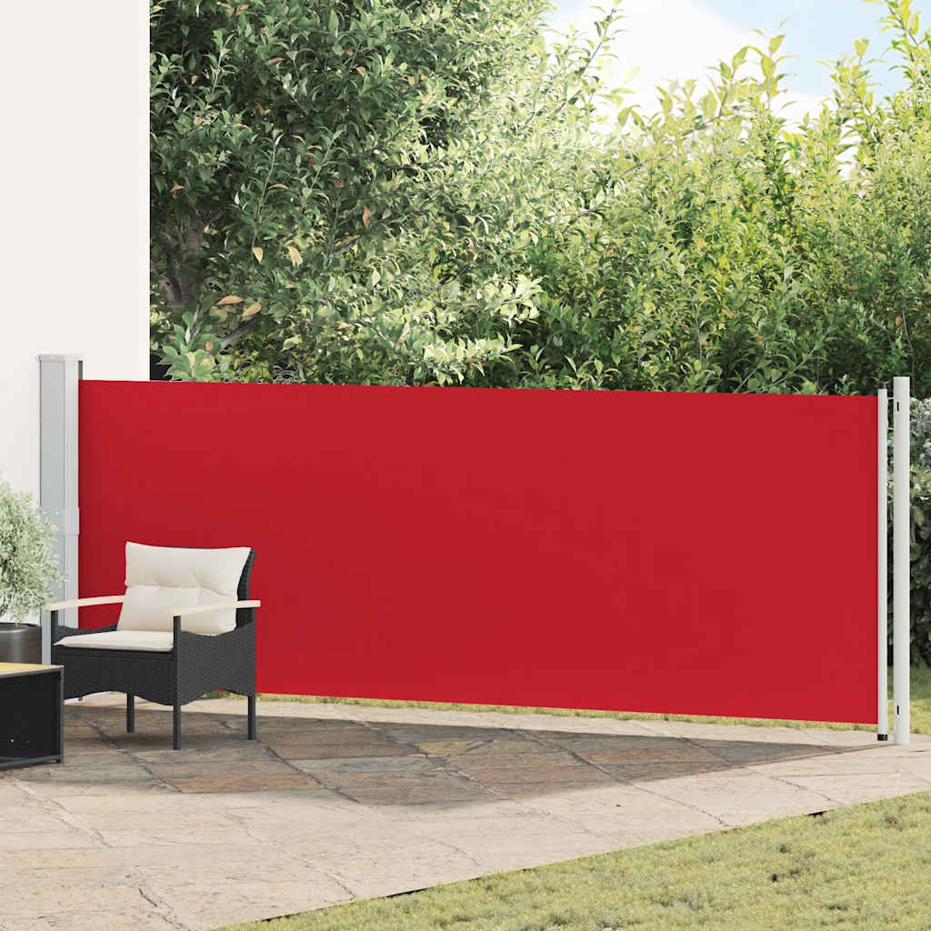 Retractable blue patio side awning 140x600 cm