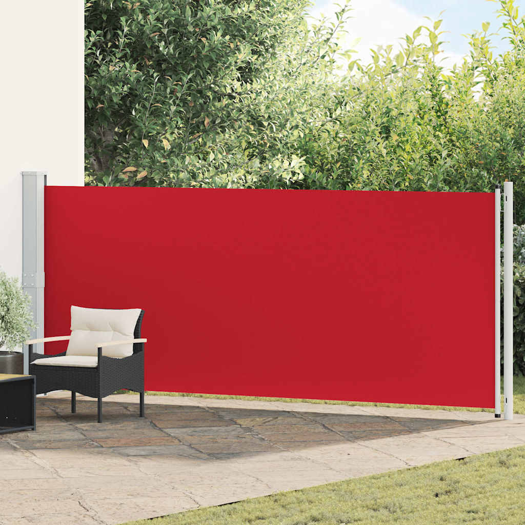 Retractable blue patio side awning 140x600 cm