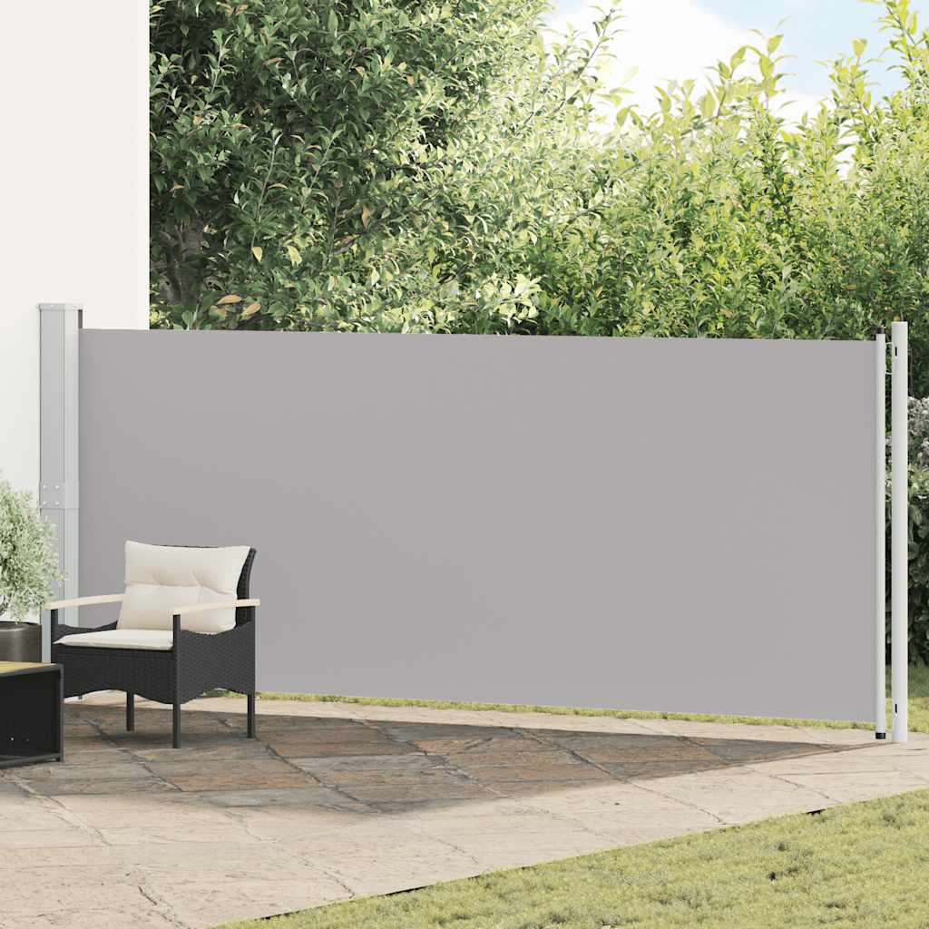 Retractable blue patio side awning 140x600 cm