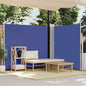 Toldo lateral retráctil de jardín azul 100x300 cm