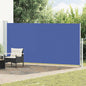 Toldo lateral retráctil de jardín azul 100x300 cm