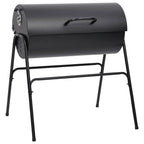 Parrilla barril 2 rejillas de cocción negro acero 80x95x90 cm