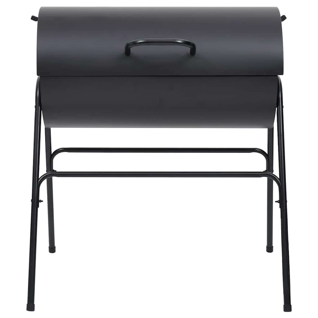 Parrilla barril 2 rejillas de cocción negro acero 80x95x90 cm