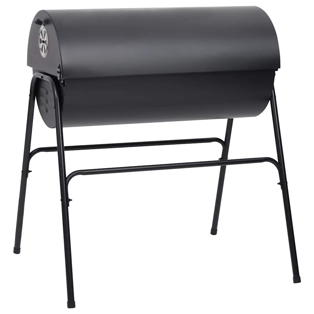 Parrilla barril 2 rejillas de cocción negro acero 80x95x90 cm