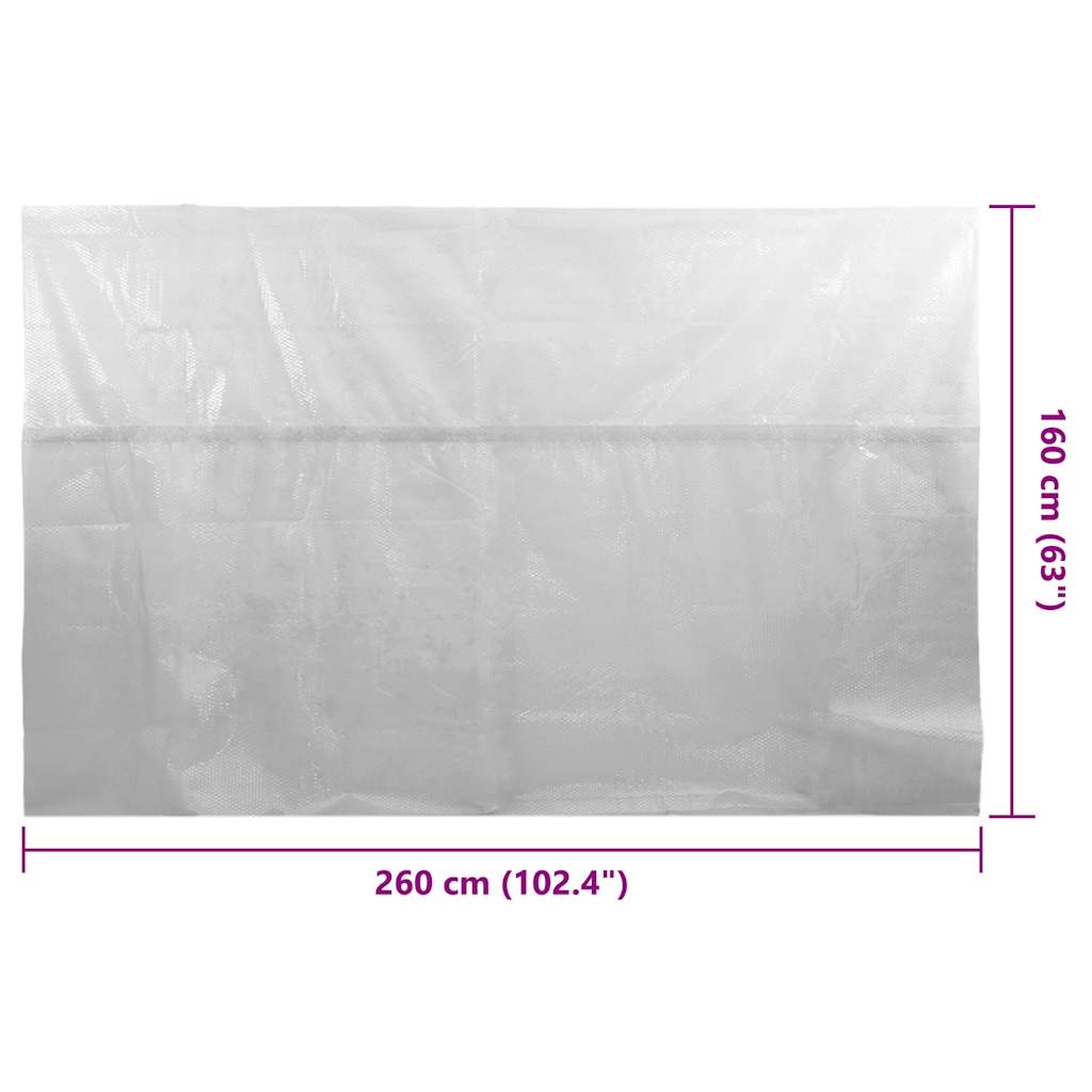 Cubierta solar de piscina de PE flotante gris 260x160 cm