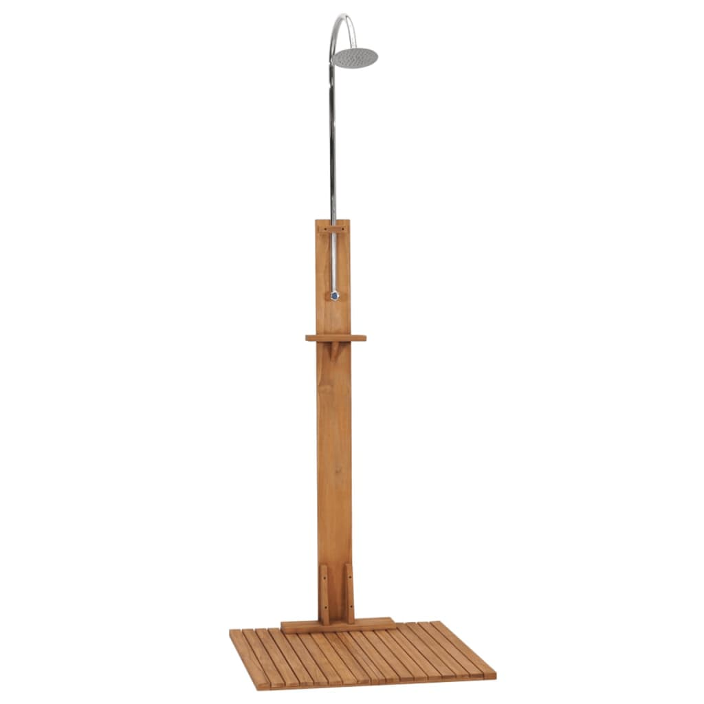 Ducha de jardín de madera maciza de teca 75x75x210 cm