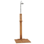 Ducha de jardín de madera maciza de teca 75x75x210 cm