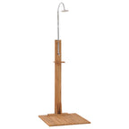 Ducha de jardín de madera maciza de teca 75x75x210 cm