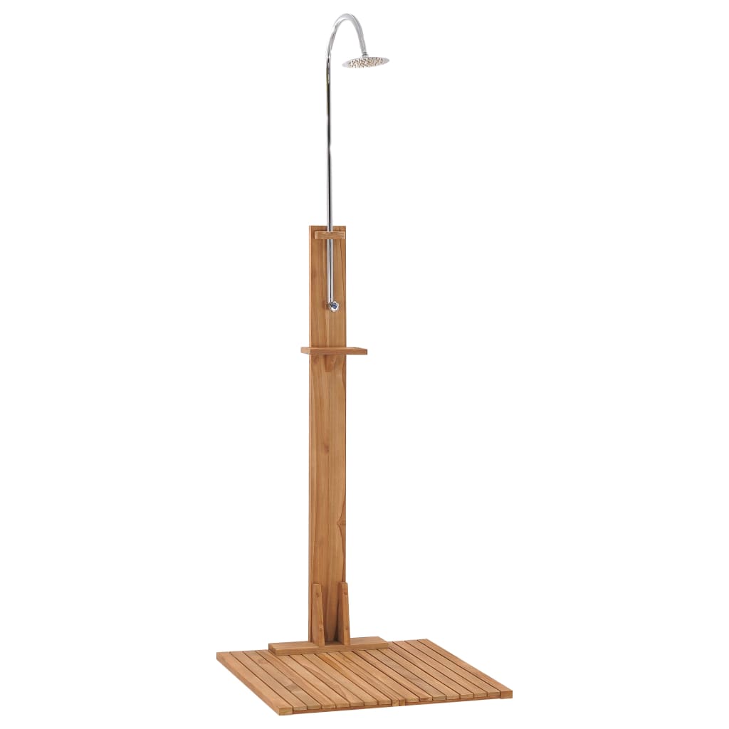Ducha de jardín de madera maciza de teca 75x75x210 cm
