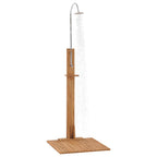 Ducha de jardín de madera maciza de teca 75x75x210 cm