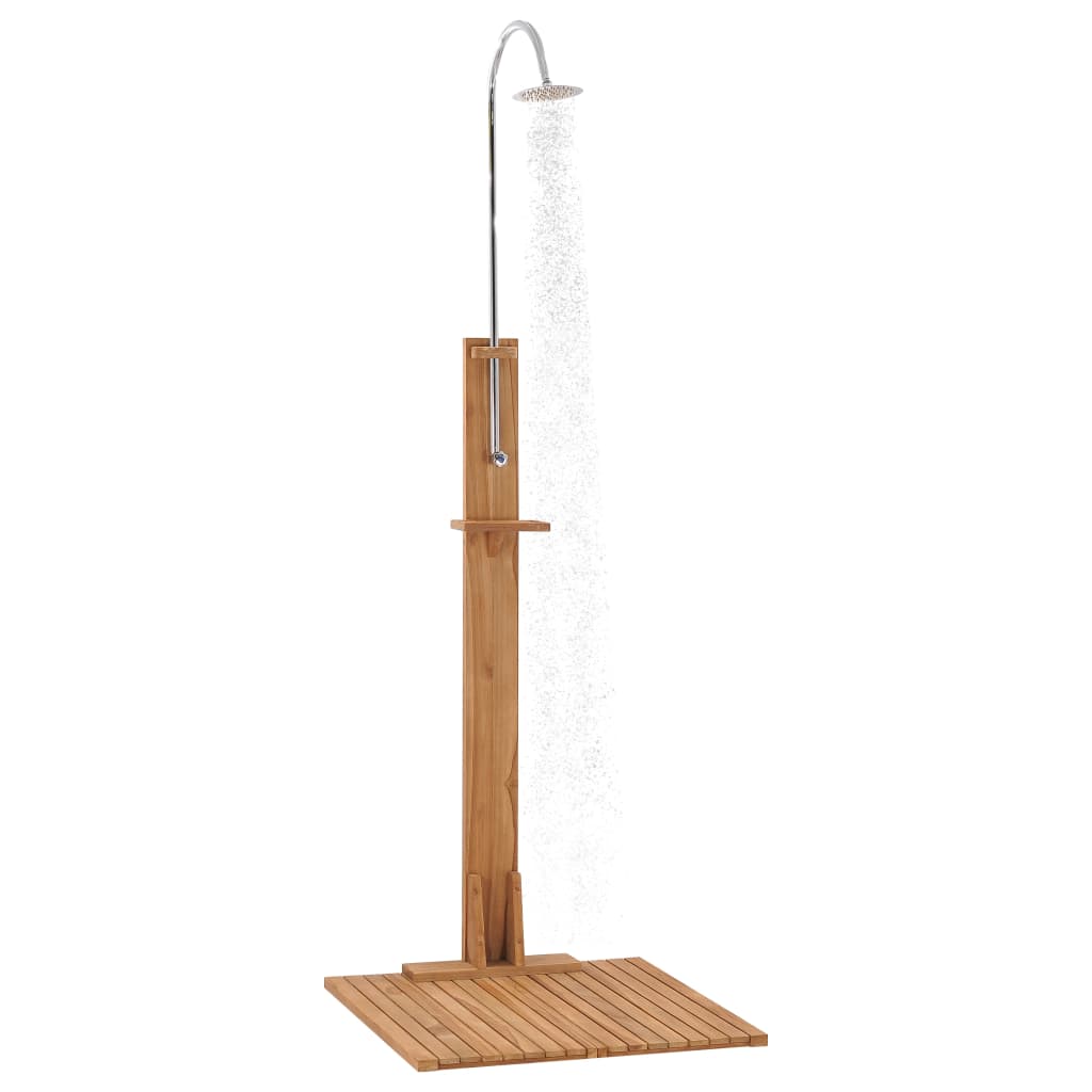 Ducha de jardín de madera maciza de teca 75x75x210 cm
