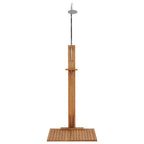 Ducha de jardín de madera maciza de teca 75x75x210 cm